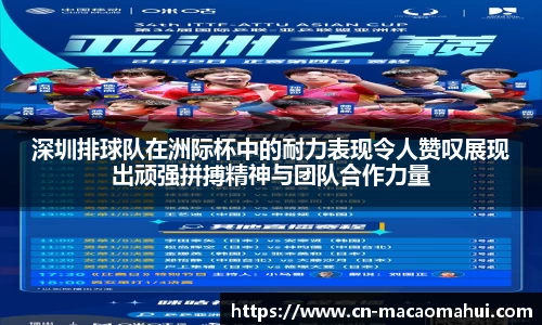 深圳排球队在洲际杯中的耐力表现令人赞叹展现出顽强拼搏精神与团队合作力量